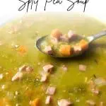 Instant Pot split pea soup image for Pinterest.