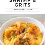Instant Pot shrimp and grits image for Pinterest.