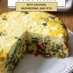 Instant Pot frittata image for Pinterest.