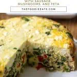 Instant Pot frittata image for Pinterest.