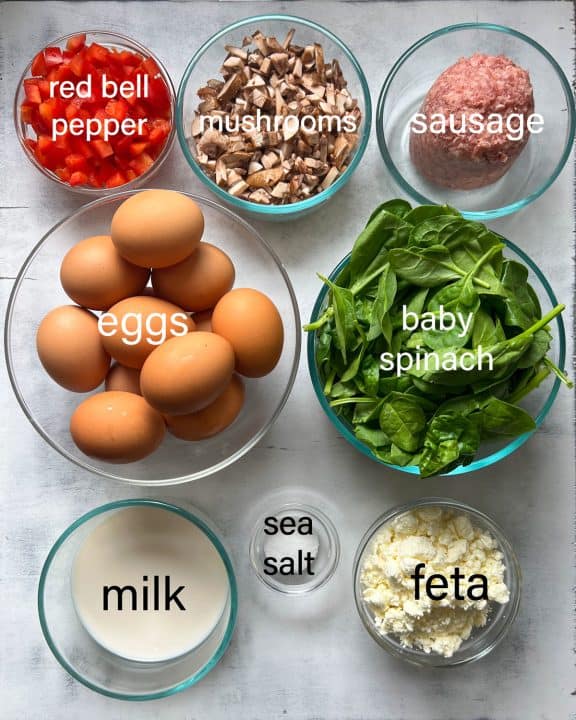 Ingredients for Instant Pot Frittata.