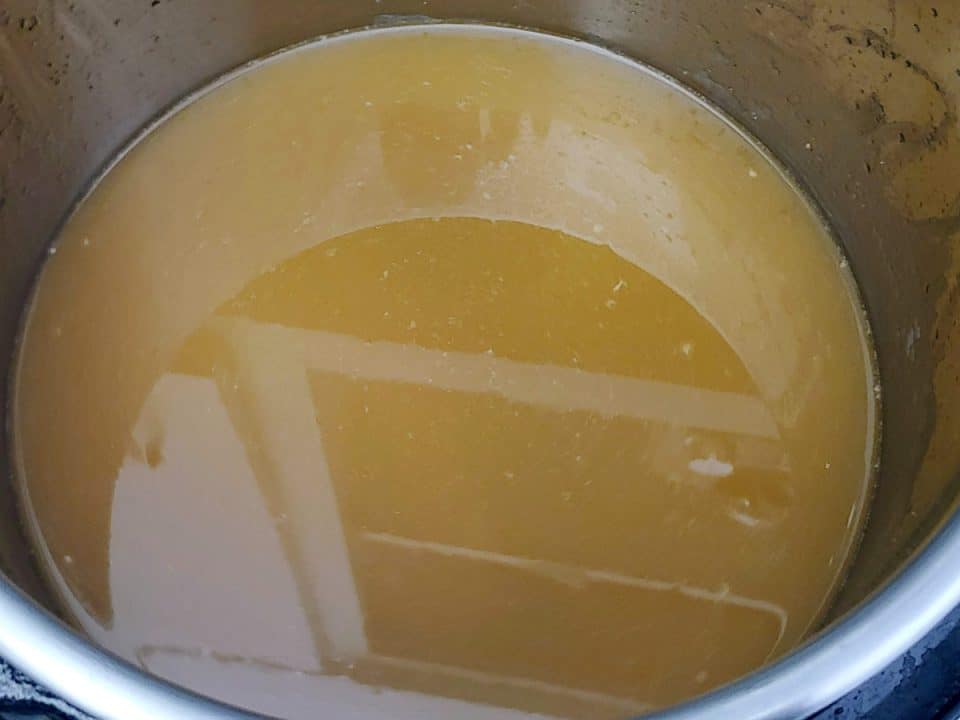 Chicken stock in Instant Pot.