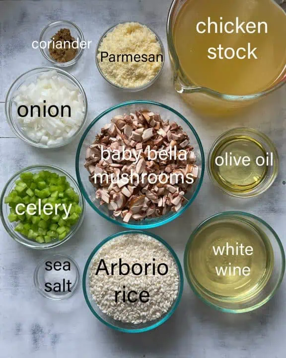 Ingredients for Instant Pot Mushroom Risotto