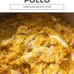 Instant Pot arroz con pollo image for Pinterest.