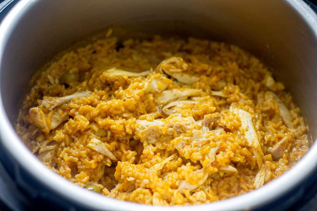 Arroz con pollo inside Instant Pot