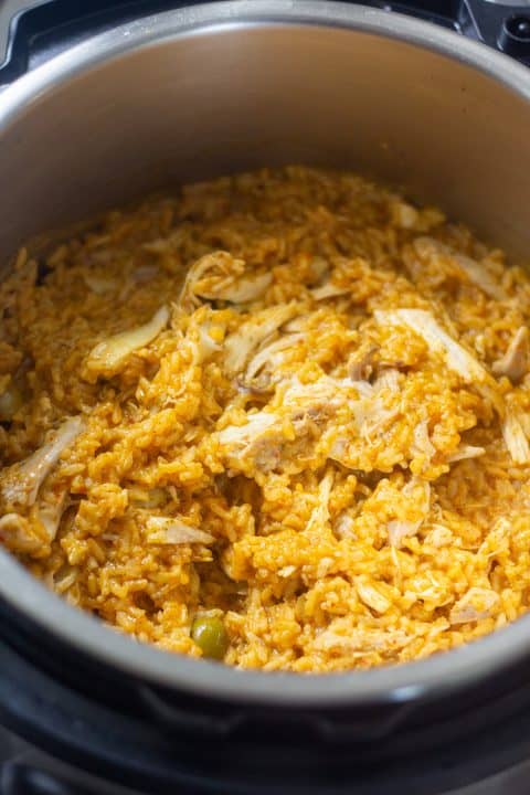 Arroz con pollo inside Instant Pot