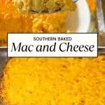 Baked mac and cheese image for Pinterest.