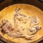 Crock Pot pot roast with cream of mushroom gravy--tender chuck roast in rich sauce