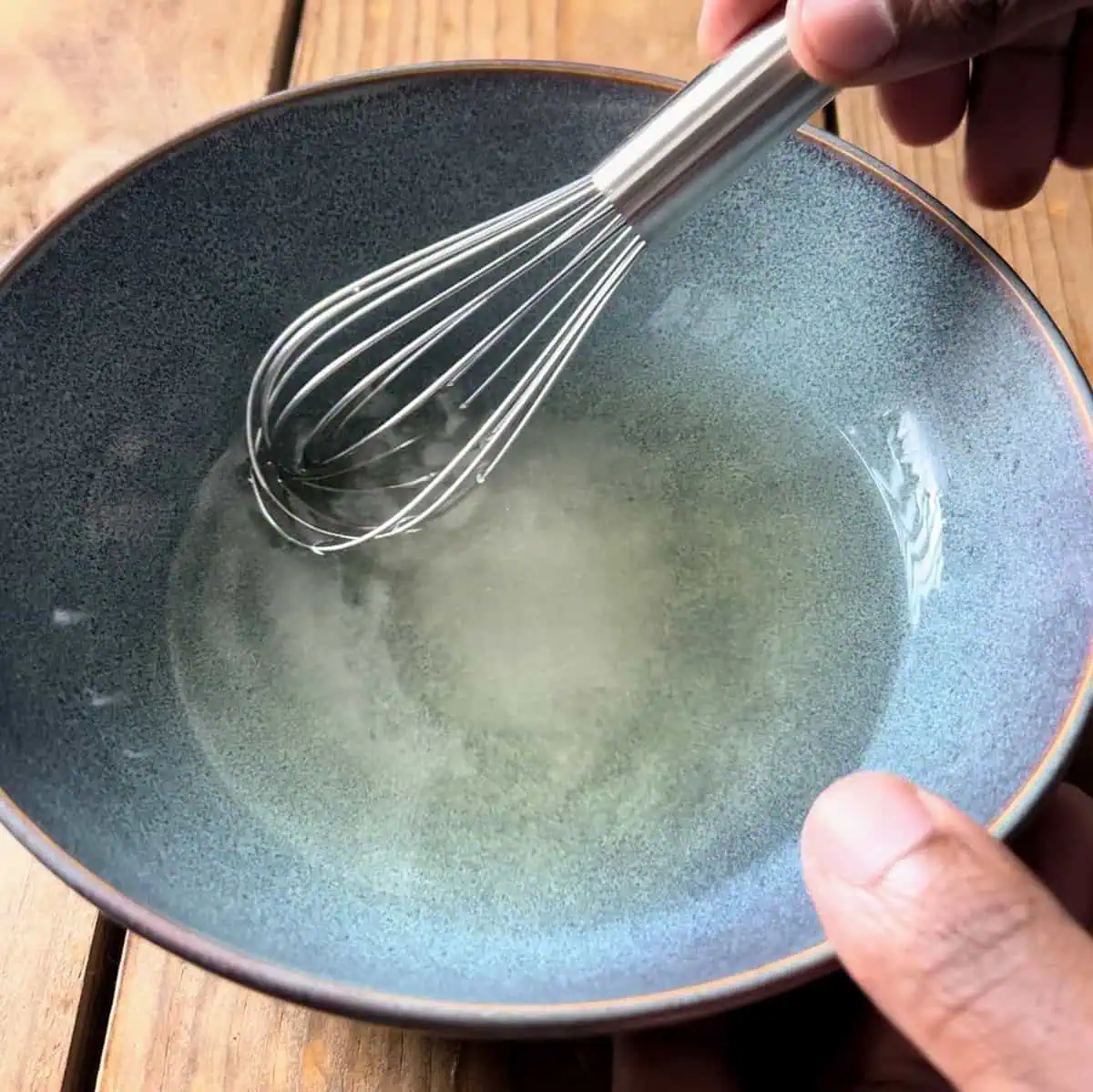 Vinegar, sugar, and salt mixture whisked together for sushi rice seasoning